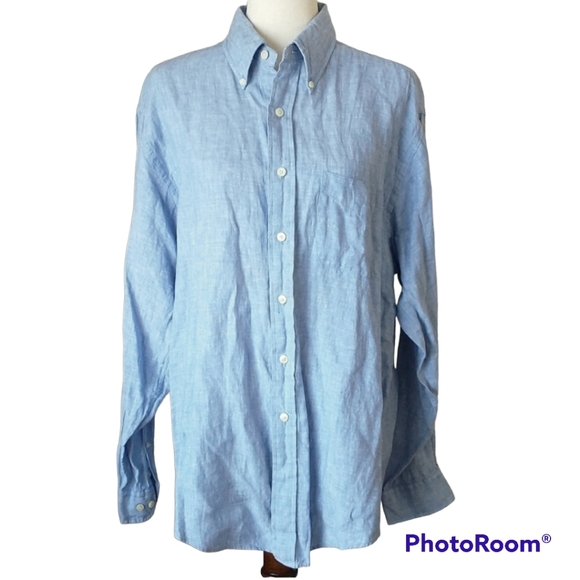 Brooks Brothers Other - Brooks Brothers Irish linen chambray blue button down shirt men's size L